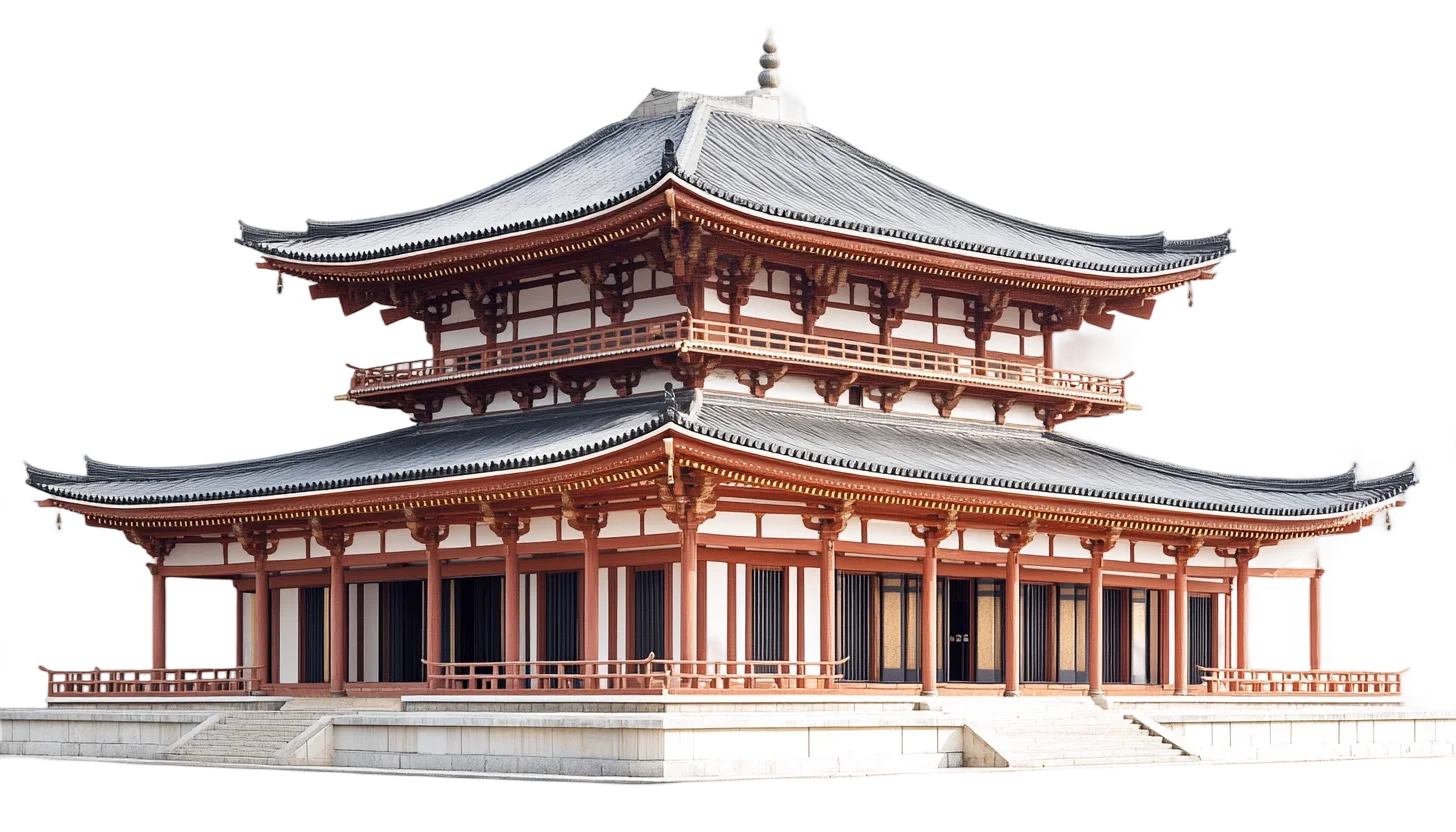 Ancient Japanese Buddhist Temple Hall Pavilion Free PNG