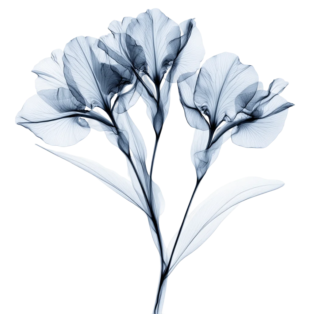 Ethereal Blue Watercolor Flower Blossoms Cutout Free PNG