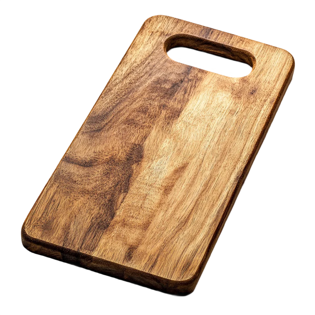 Rectangular Wooden Chopping Board With Handle Free PNG