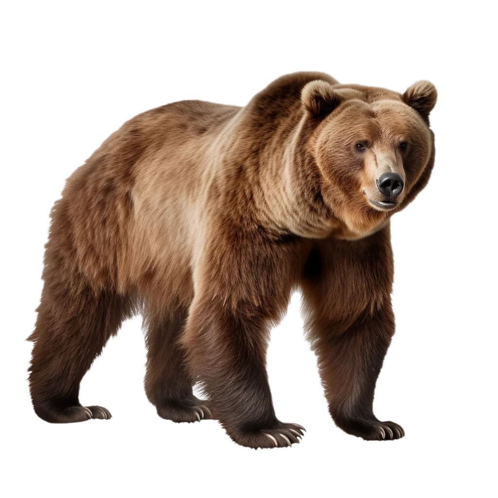 Large Grizzly Brown Bear Walking Side View Free PNG