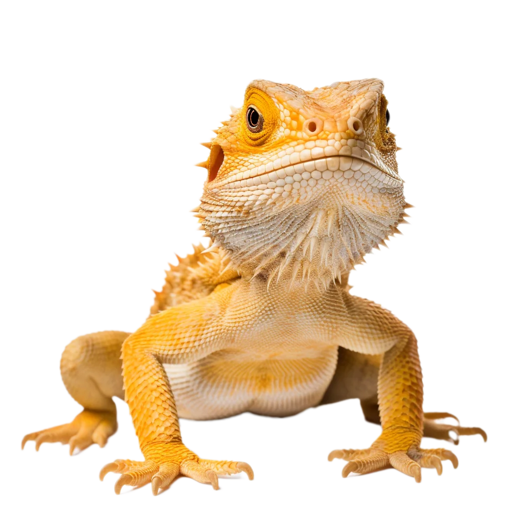 Yellow Bearded Dragon Lizard Front View Free PNG