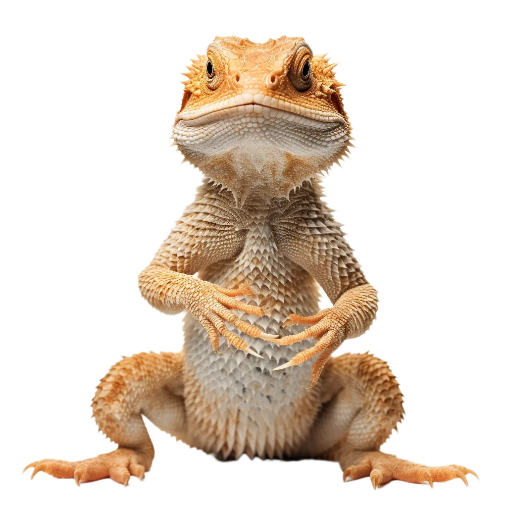 Bearded Dragon Standing on Hind Legs Free PNG