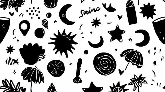 Celestial Sun Moon and Stars Free Vector Pattern