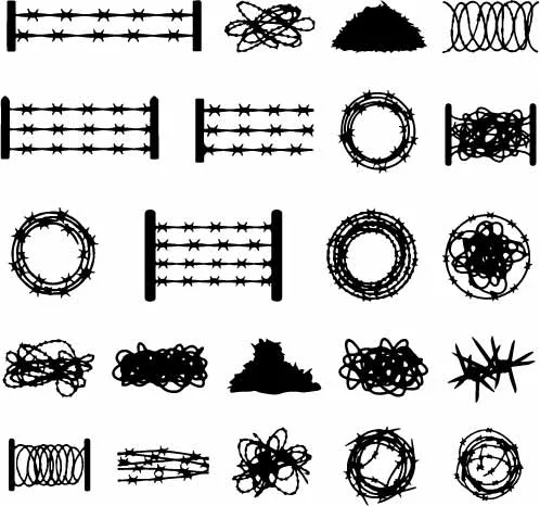 Barbed Wire Fences And Security Razor Wire Barriers Free Vector