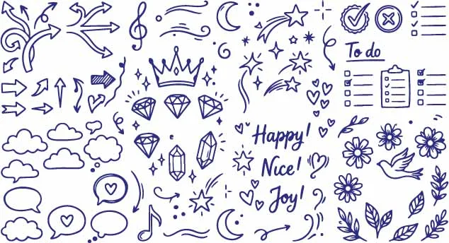 Royal Princess Crowns Sparkling Diamonds And Celestial Doodles Free Vector