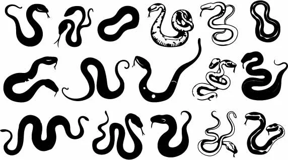 Sinuous Snake Reptile Silhouette Free Vector Pattern
