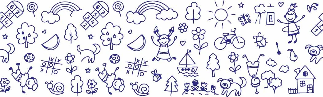 Happy Jumping Girl With Rainbow And Flower Garden Doodles Free Vector