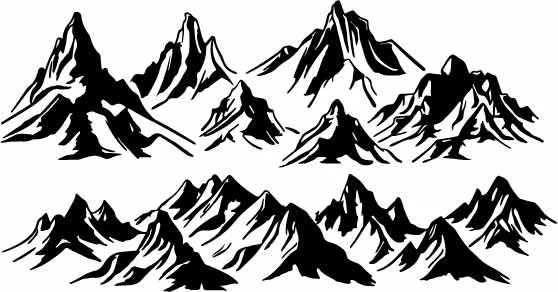Mountain Peak Landscape Free Vector Silhouette Pattern