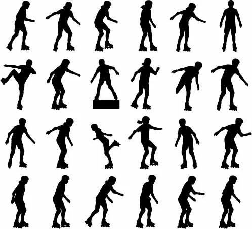Energetic People Dancing And Active Movement Silhouettes Free Vector
