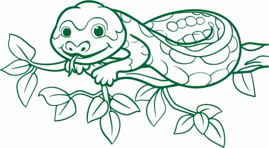 Cute Chameleon Lizard on Branch Free Vector Clipart