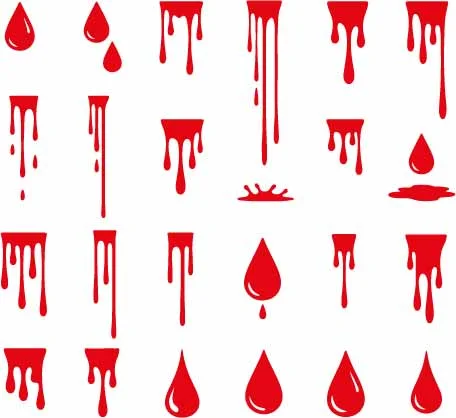 Dripping Blood Splatters And Bleeding Trail Borders Free Vector