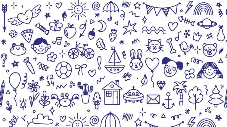 Summer Beach Vacation Umbrellas And Ocean Nautical Doodles Free Vector