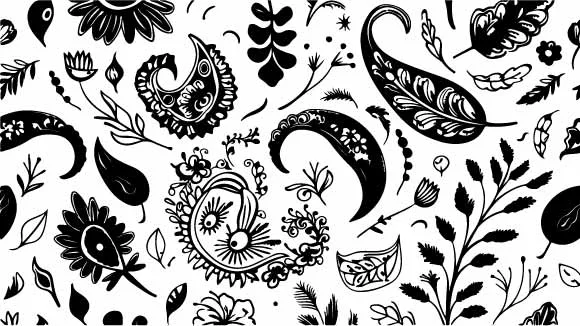 Paisley Floral Bohemian Free Vector Seamless Pattern