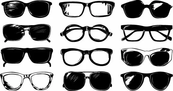 Eyeglasses and Sunglasses Frame Free Vector Pattern