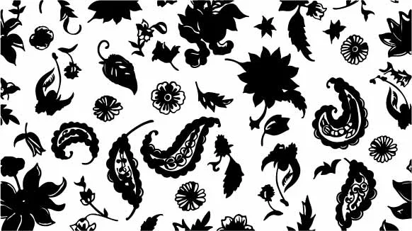 Paisley Floral Damask Ornament Free Vector Pattern
