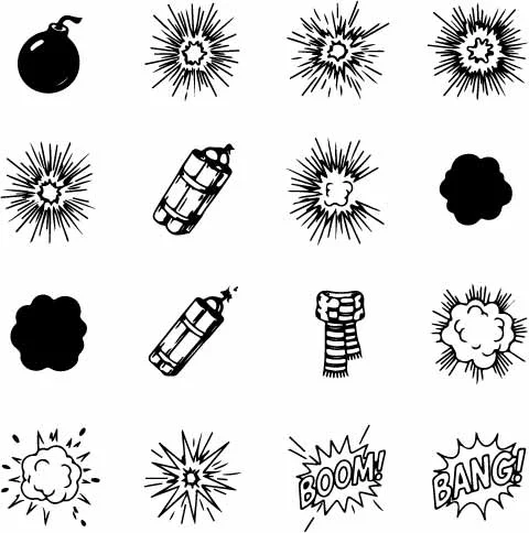 Comic Book Starburst Explosion Flash Action Sparks Free Vector
