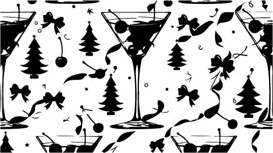 Cocktail Martini Party Seamless Free Vector Pattern