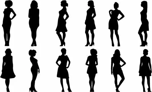 Standing Fashion Women Free Vector Silhouette Pack
