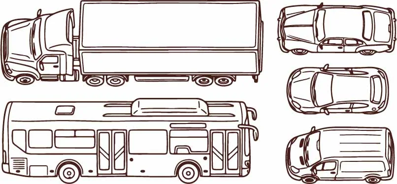 Public City Transit Bus And Train Carriage Transport Free Vector