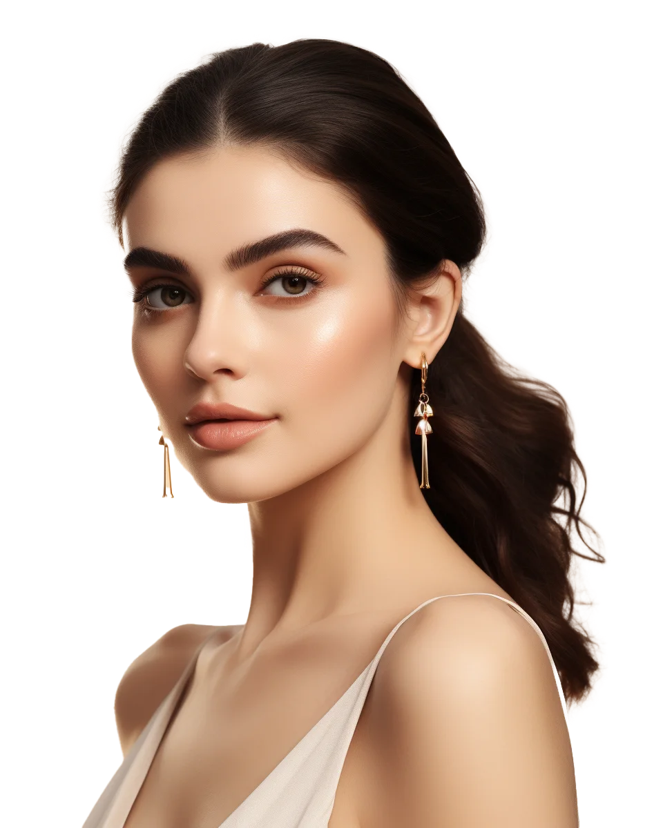 Brunette Beauty Model Bare Shoulders Free PNG