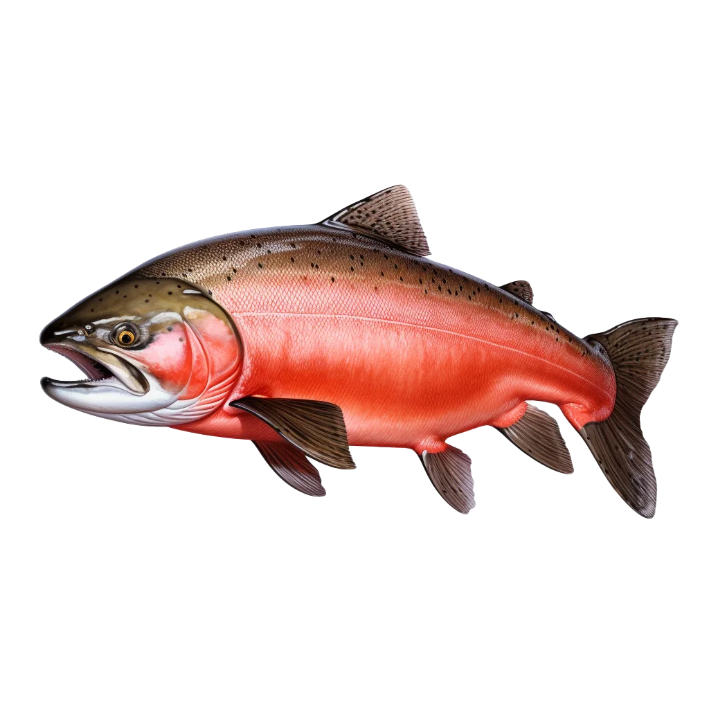 Red Sockeye Salmon Swimming Fish Animal Free PNG
