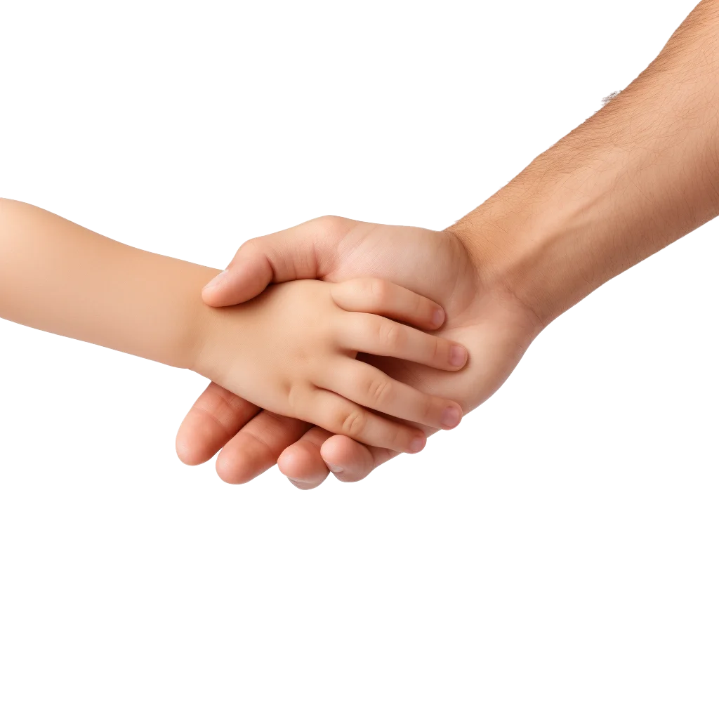 Child And Parent Hands Clasping In Gentle Care Free PNG