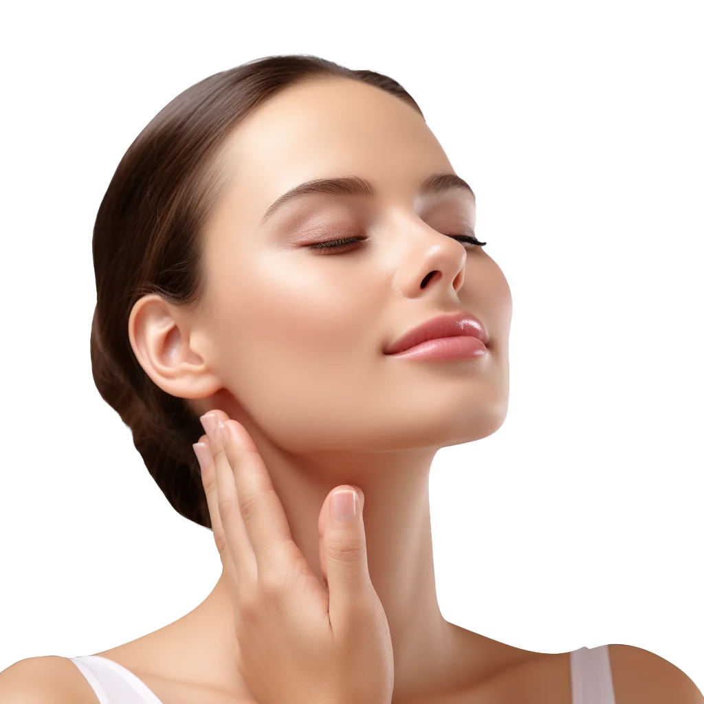 Profile Beauty Portrait Woman Touching Jawline Free PNG
