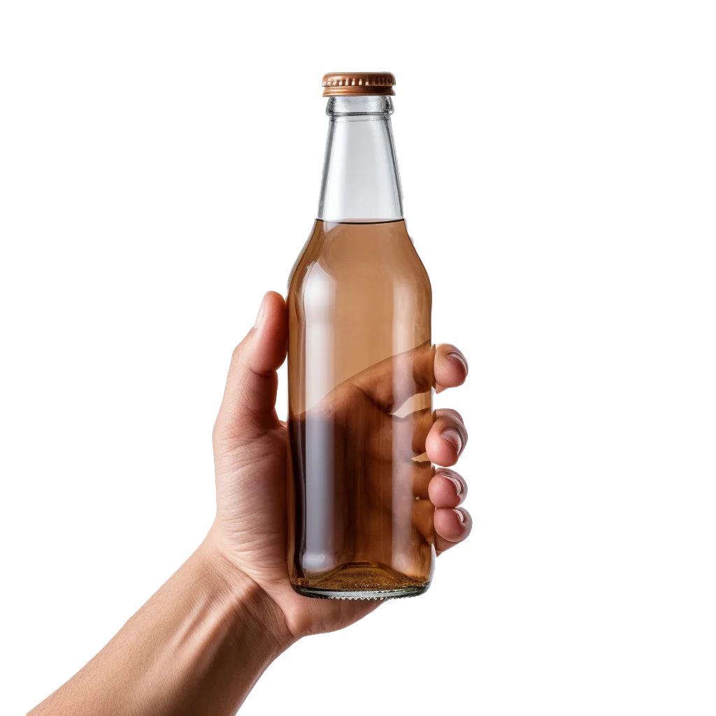 Hand Holding Bottle Of Golden Ale Craft Beer Cutout Free PNG