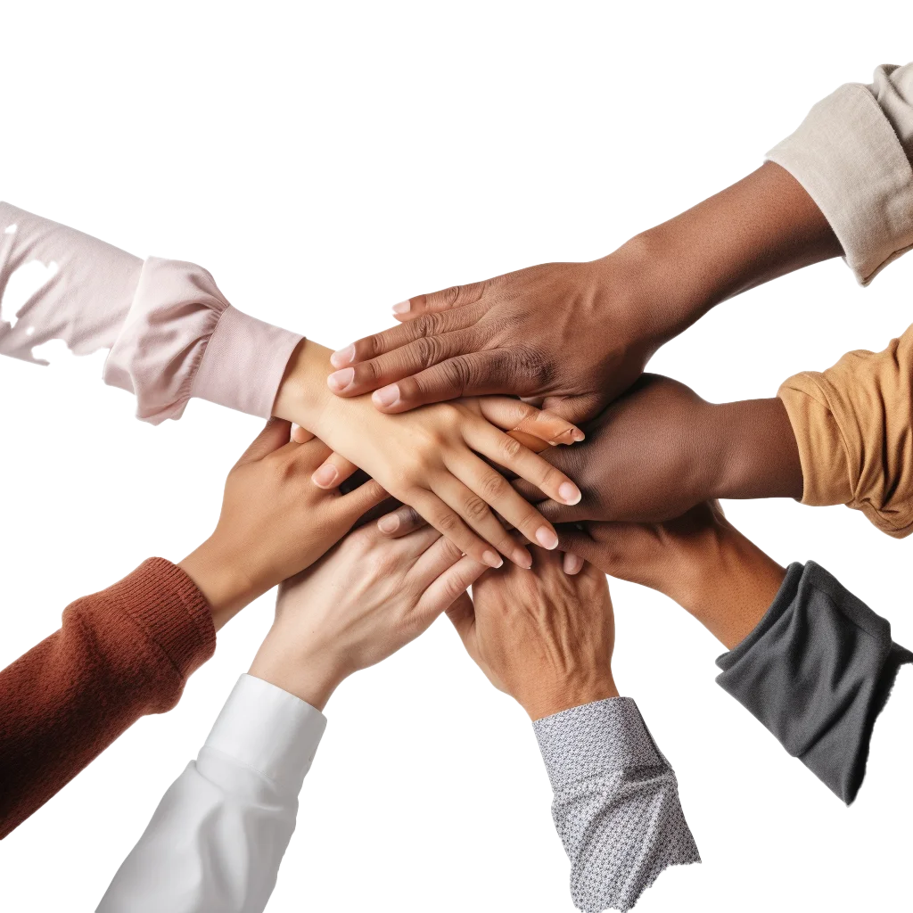Diverse Team Hands Stacked In Unity Huddle Free PNG
