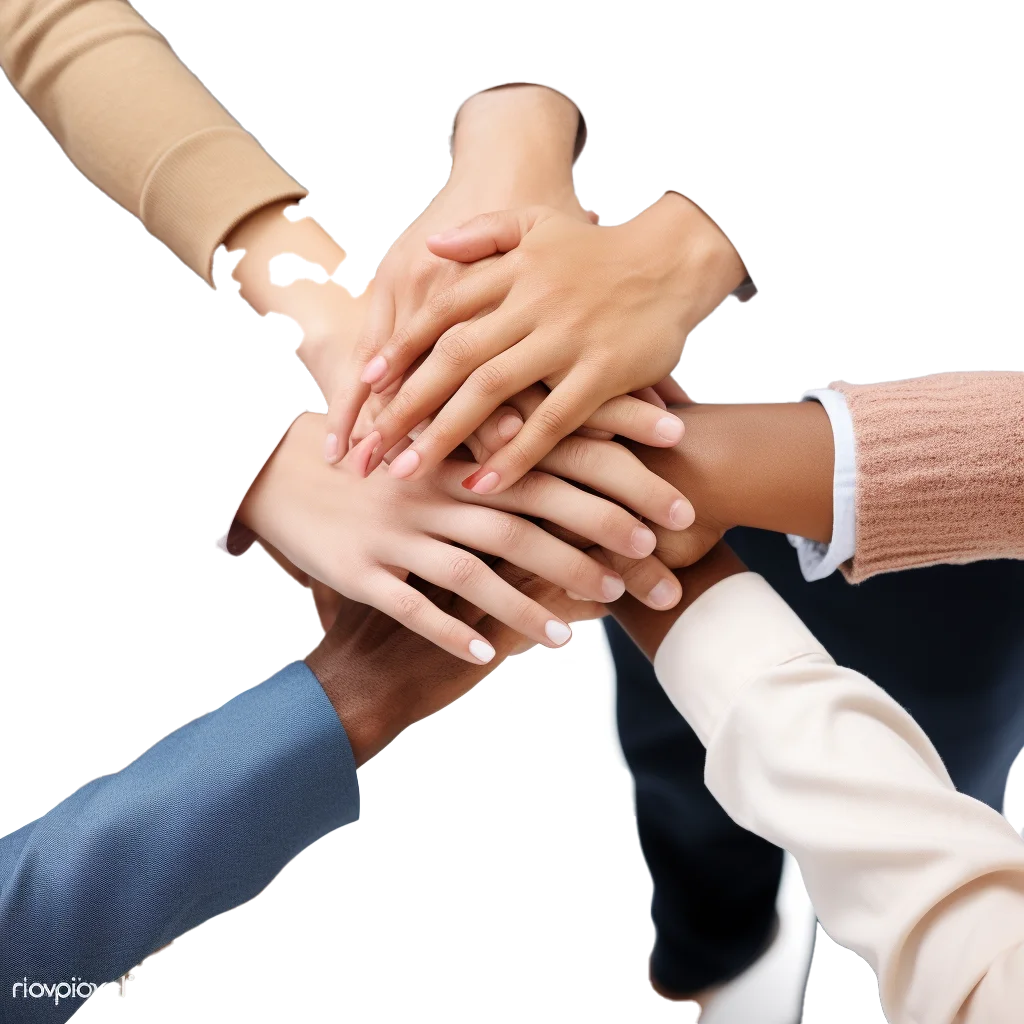 Diverse Hands Stacked In Teamwork Unity Huddle Free PNG