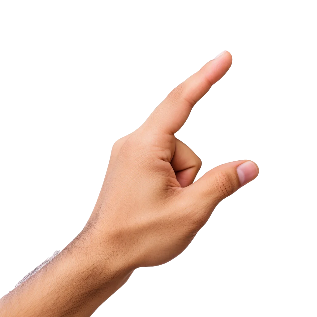 Hand Pointing Index Finger Upward Reaching Gesture Free PNG