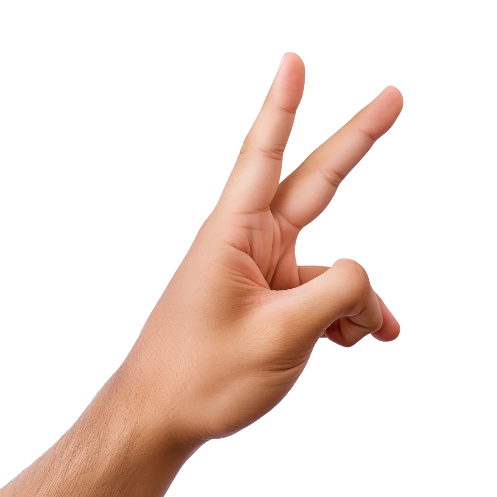 Hand Gesturing Victory Peace Sign Two Fingers Cutout Free PNG