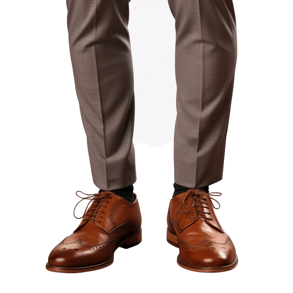 Mens Legs In Tailored Suit Pants And Brown Shoes Free PNG