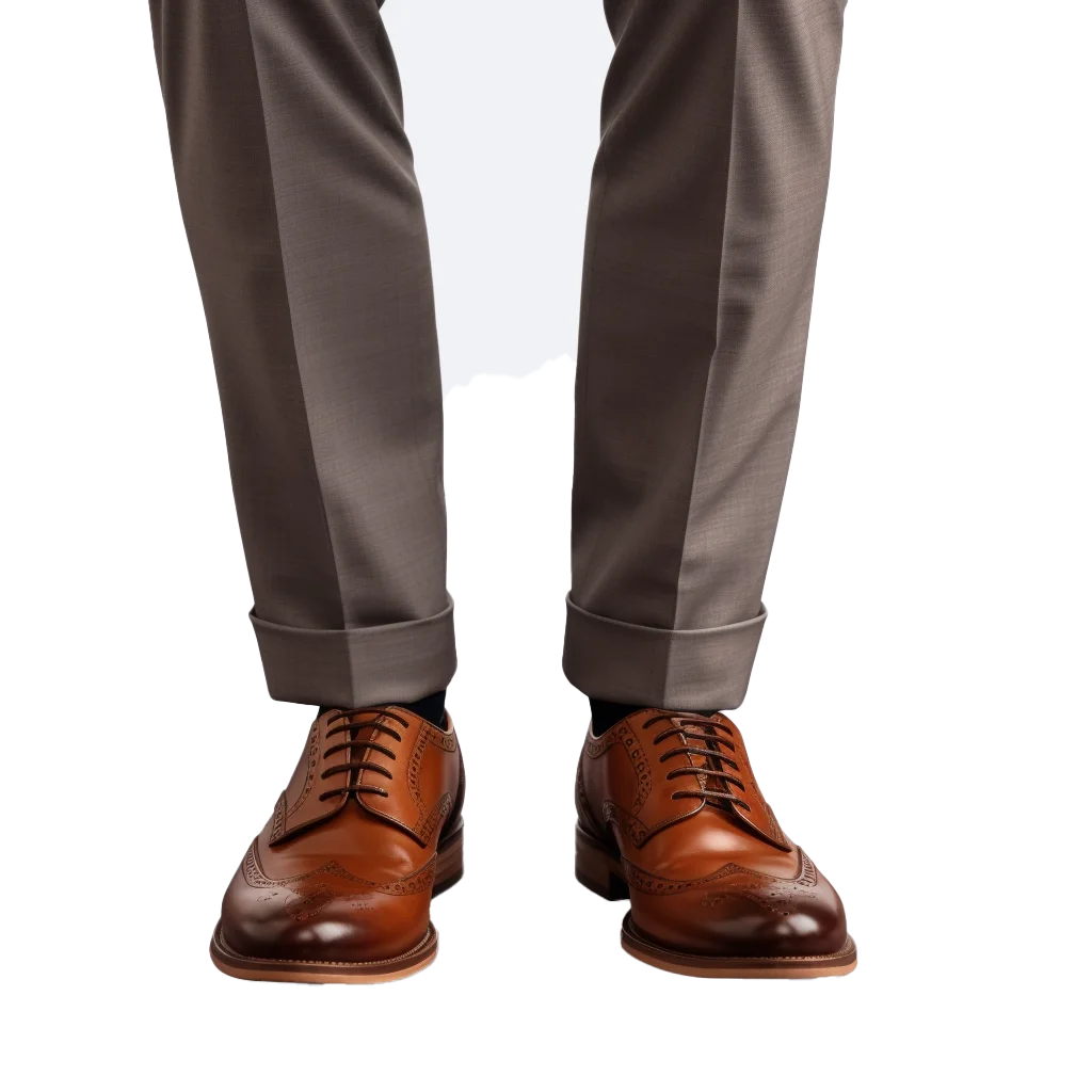 Mens Suit Trousers And Brown Leather Oxford Shoes Free PNG