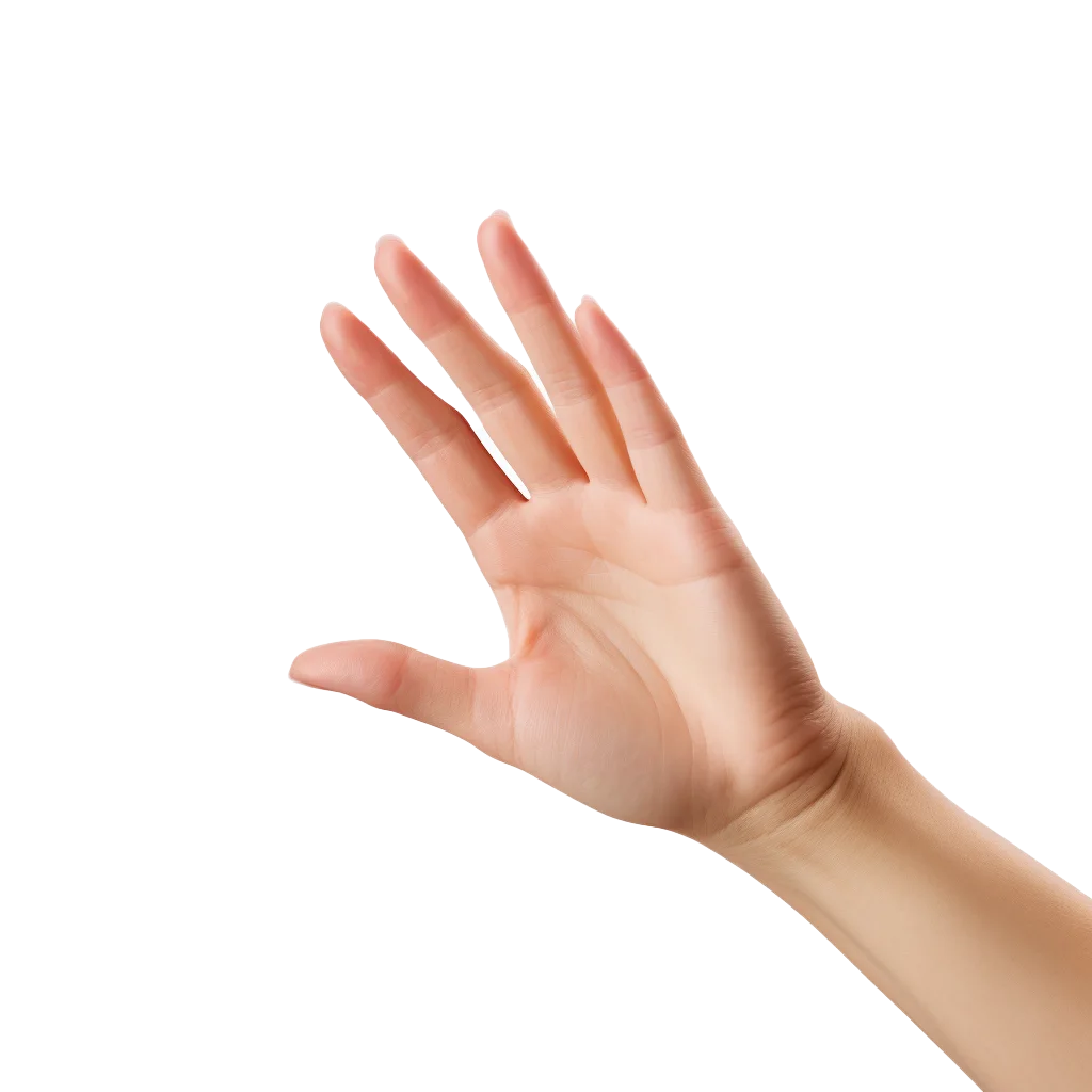 Gentle Female Hand Reaching Palm Down Model Free PNG
