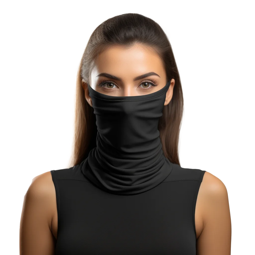 Sporty Woman in Black Neck Scarf Free PNG