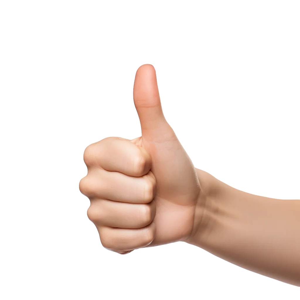 Side View Thumbs Up Hand Sign Social Like Cutout Free PNG
