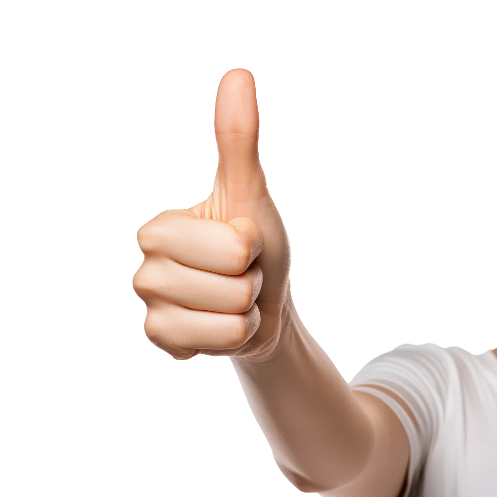 Extended Arm And Hand Giving Thumbs Up Gesture Free PNG