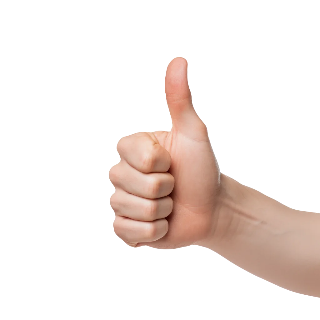 Clean Thumbs Up Hand Gesture Customer Review Free PNG
