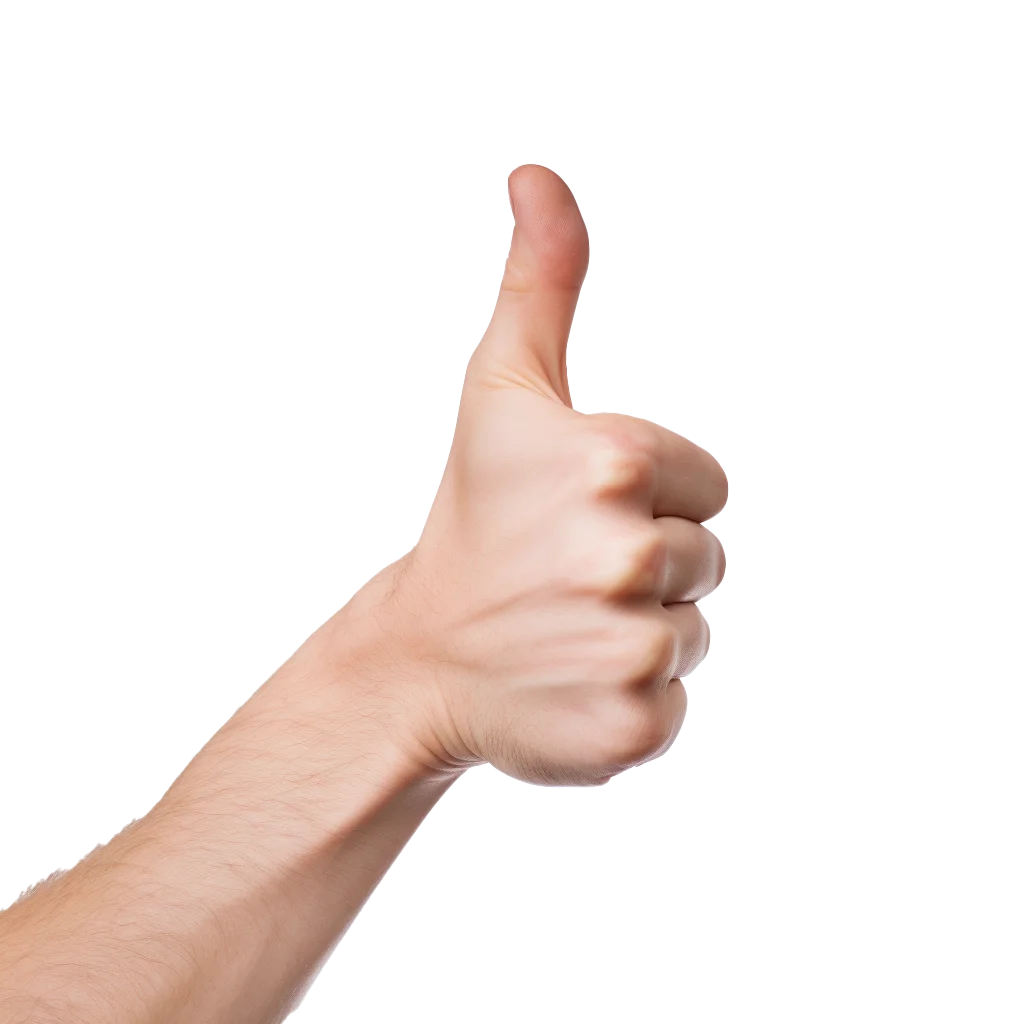 Arm And Hand Giving Thumbs Up Positive Sign Free PNG