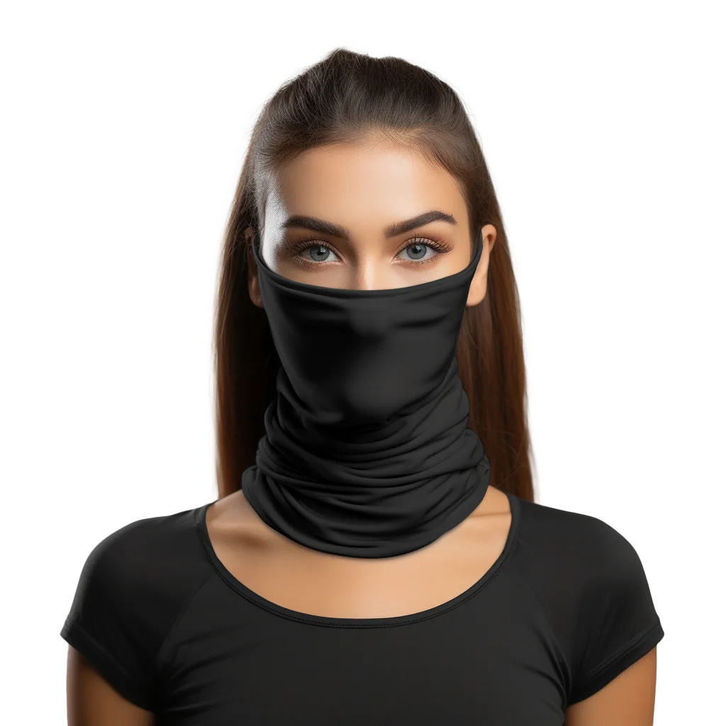 Woman Wearing Black Half Face Mask Free PNG