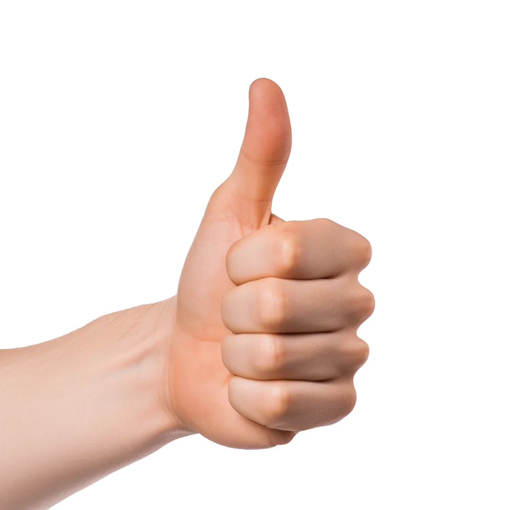 Hand Giving Thumbs Up Approval Success Sign Free PNG