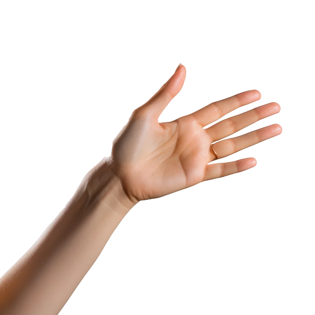 Female Hand Open Palm Reaching Gesture Cutout Free PNG