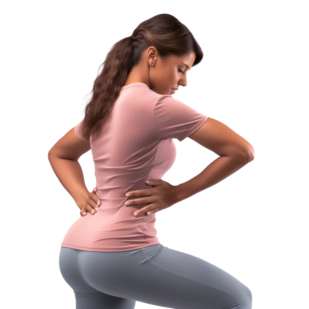 Woman Gripping Lower Back In Pain Medical Cutout Free PNG