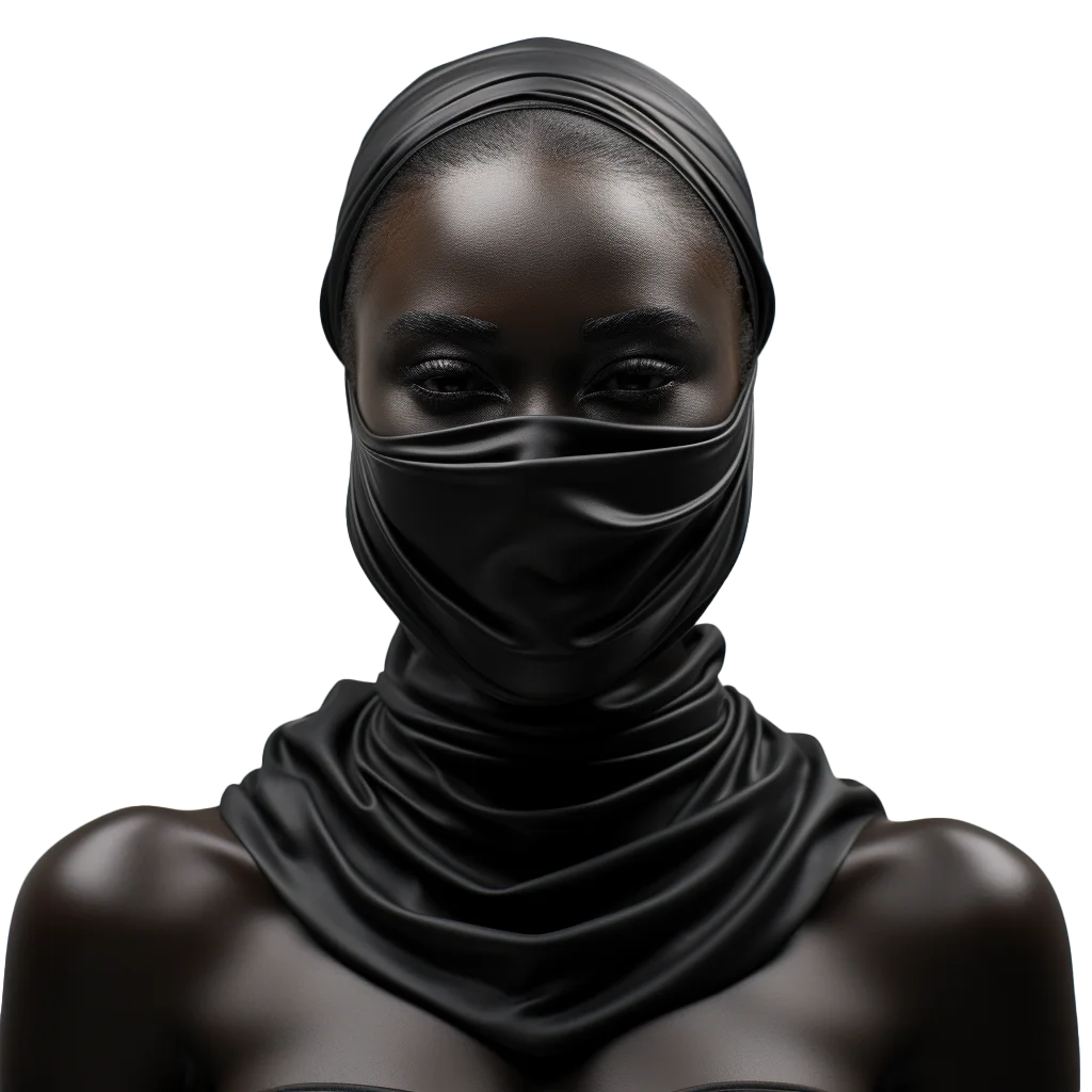 Black Woman in Balaclava Face Mask Free PNG
