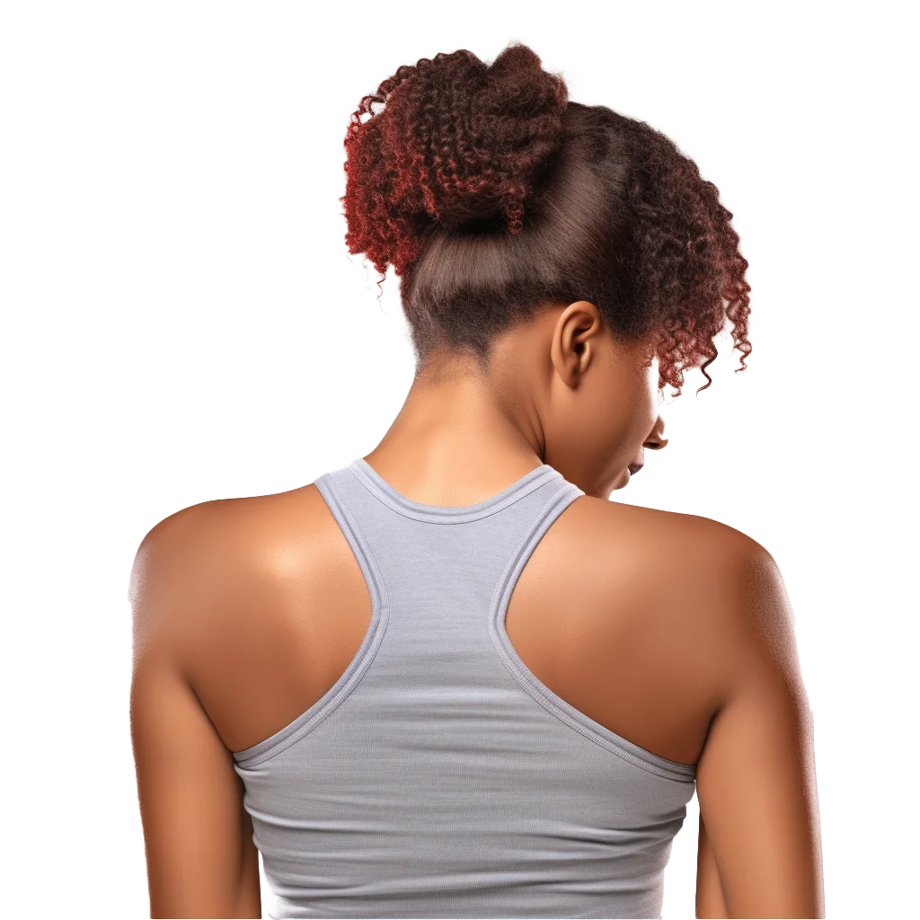 Athletic Woman Back View Muscular Shoulders Free PNG