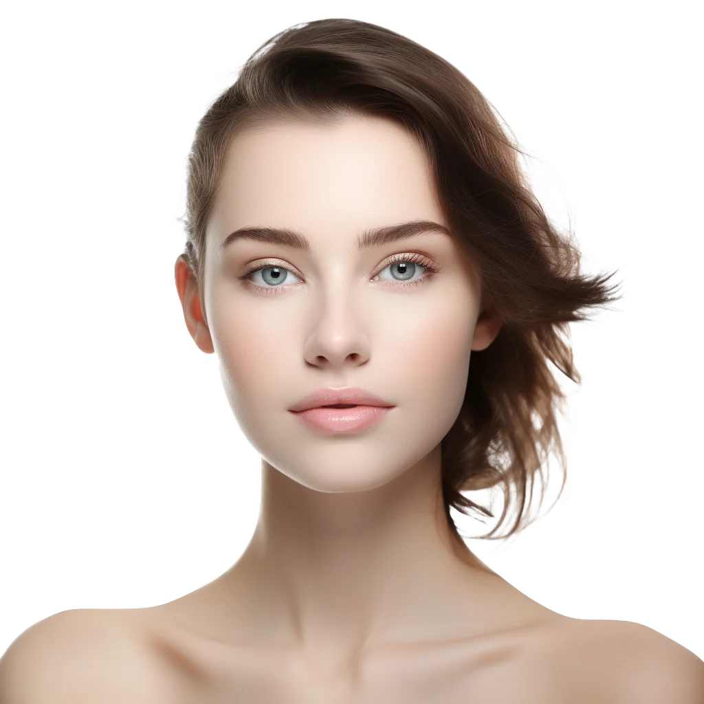Radiant Young Woman Headshot Bare Shoulders Beauty Free PNG