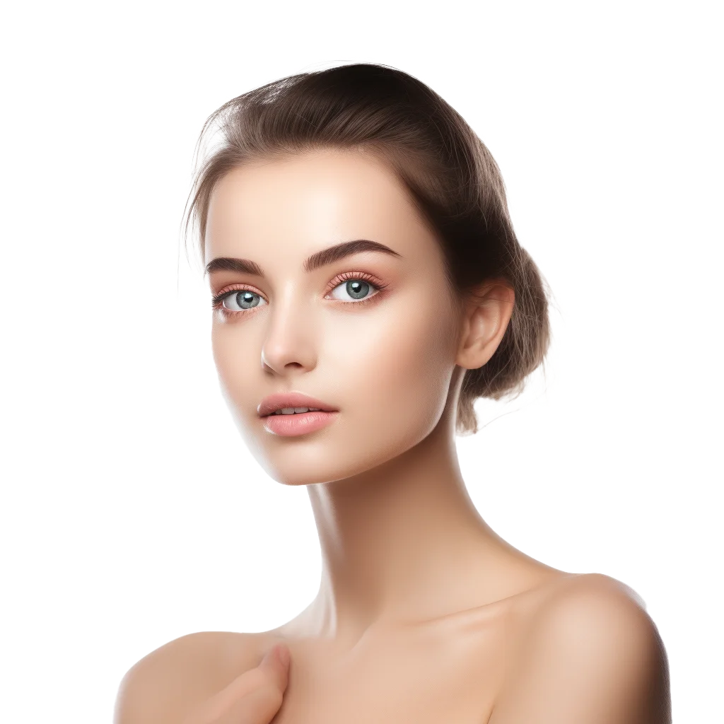 Beauty Portrait Of Elegant Brunette Model Face Cutout Free PNG
