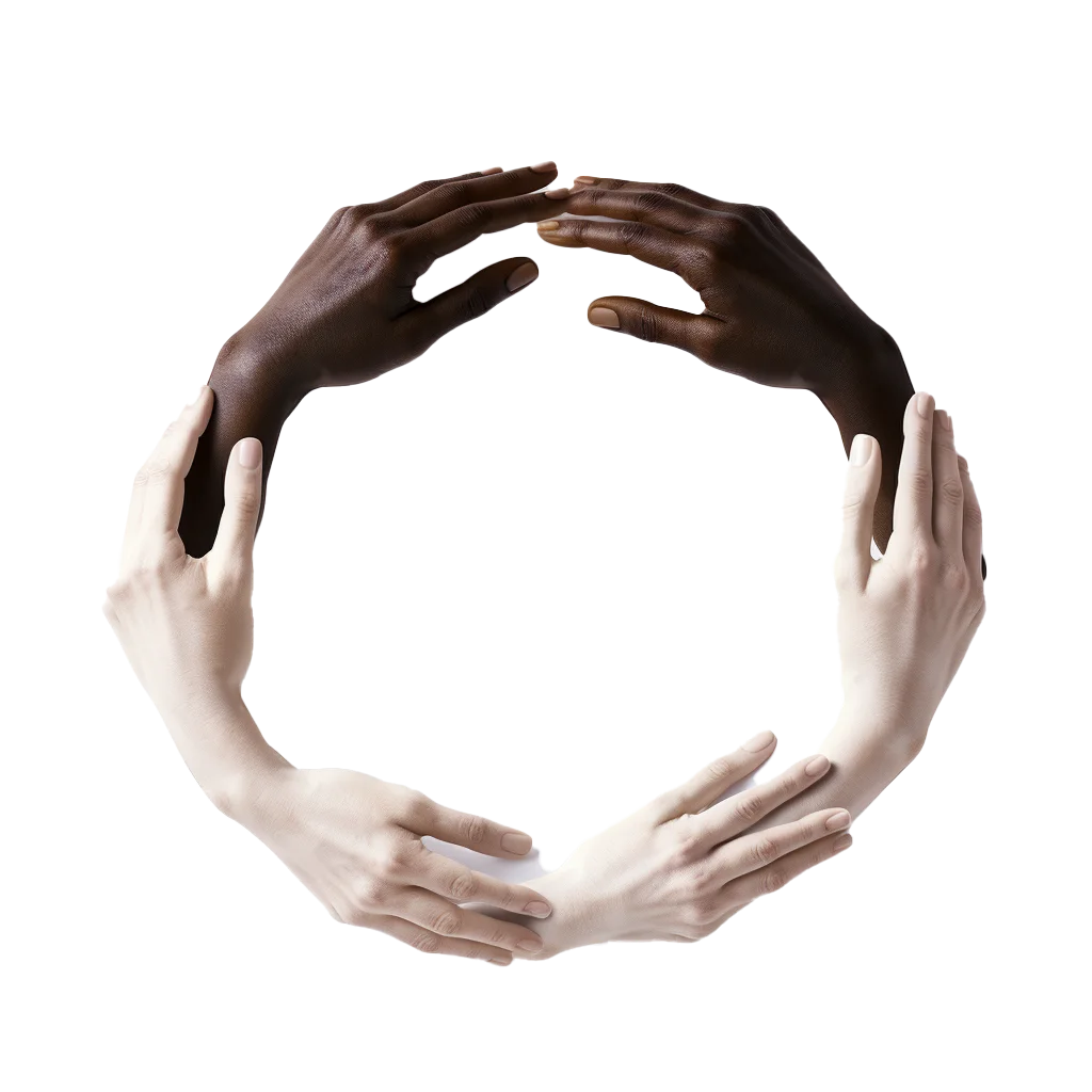 Hands Arranged In Unity Circle Multiethnic Diversity Free PNG