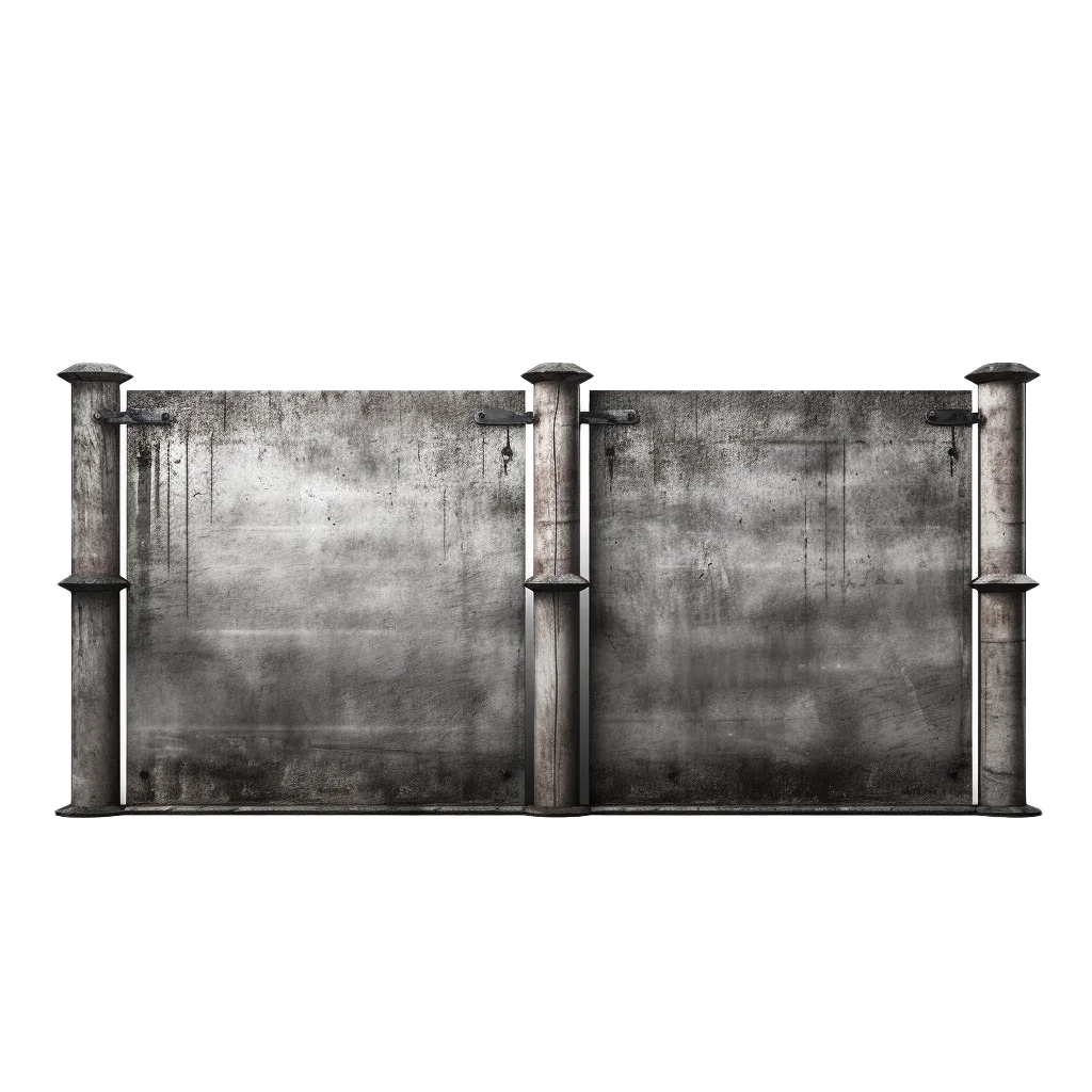 Vintage Stone Wall Panel With Classical Pillars Free PNG
